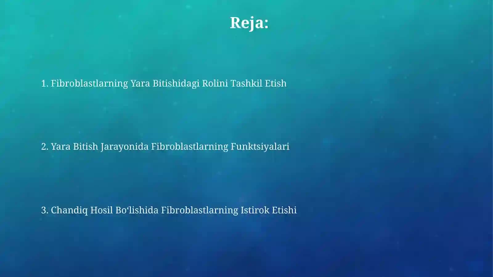 Fibroblastlarning jarohatlarni bitishi va chandiq hosil boʻlishidagi roʼli 2