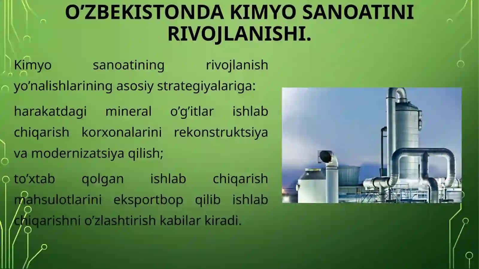 Kimyo fanining sanoat va xalq xoʻjaligi rivojida ahamiyati 2