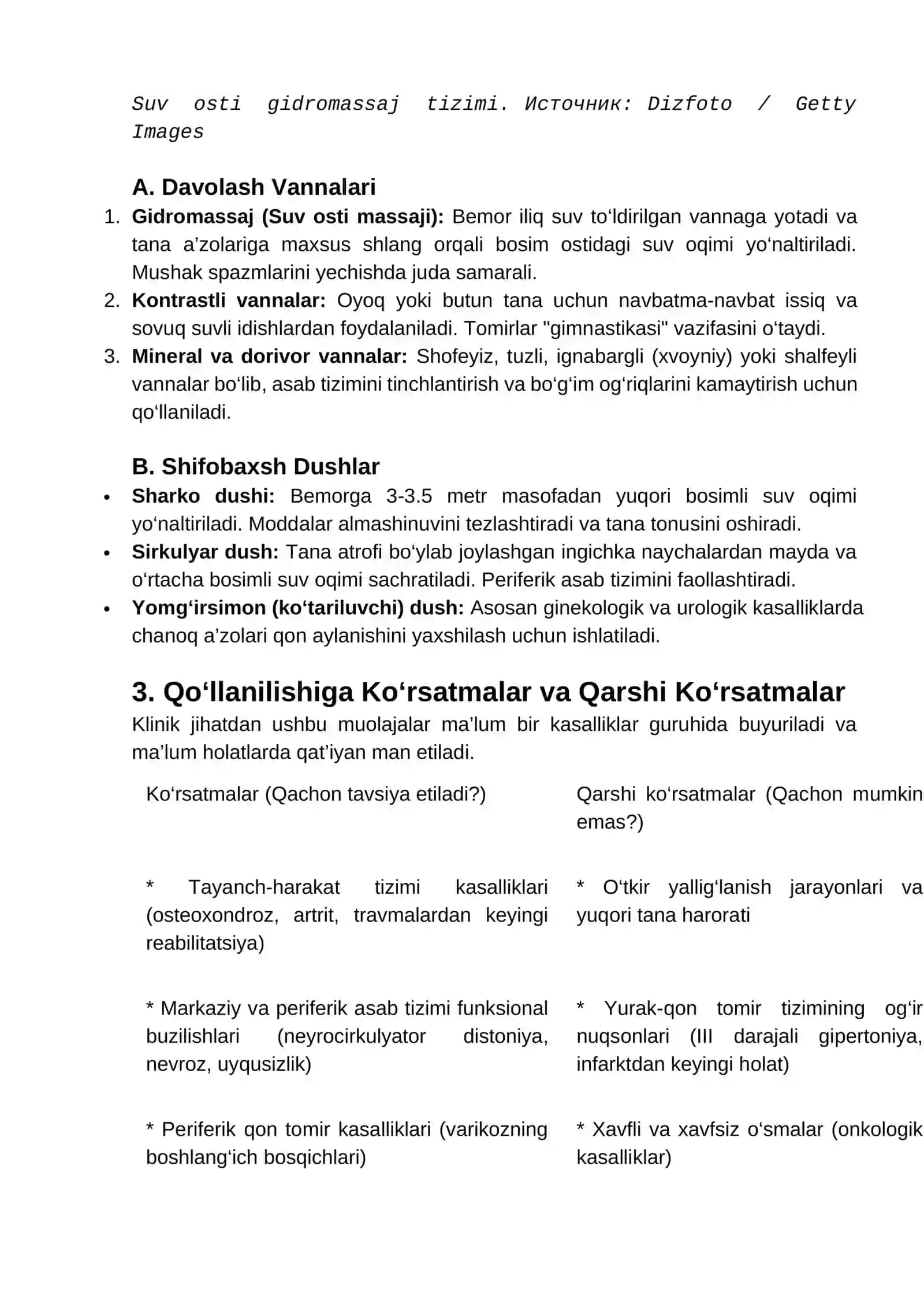 Suv bilan davolash 2