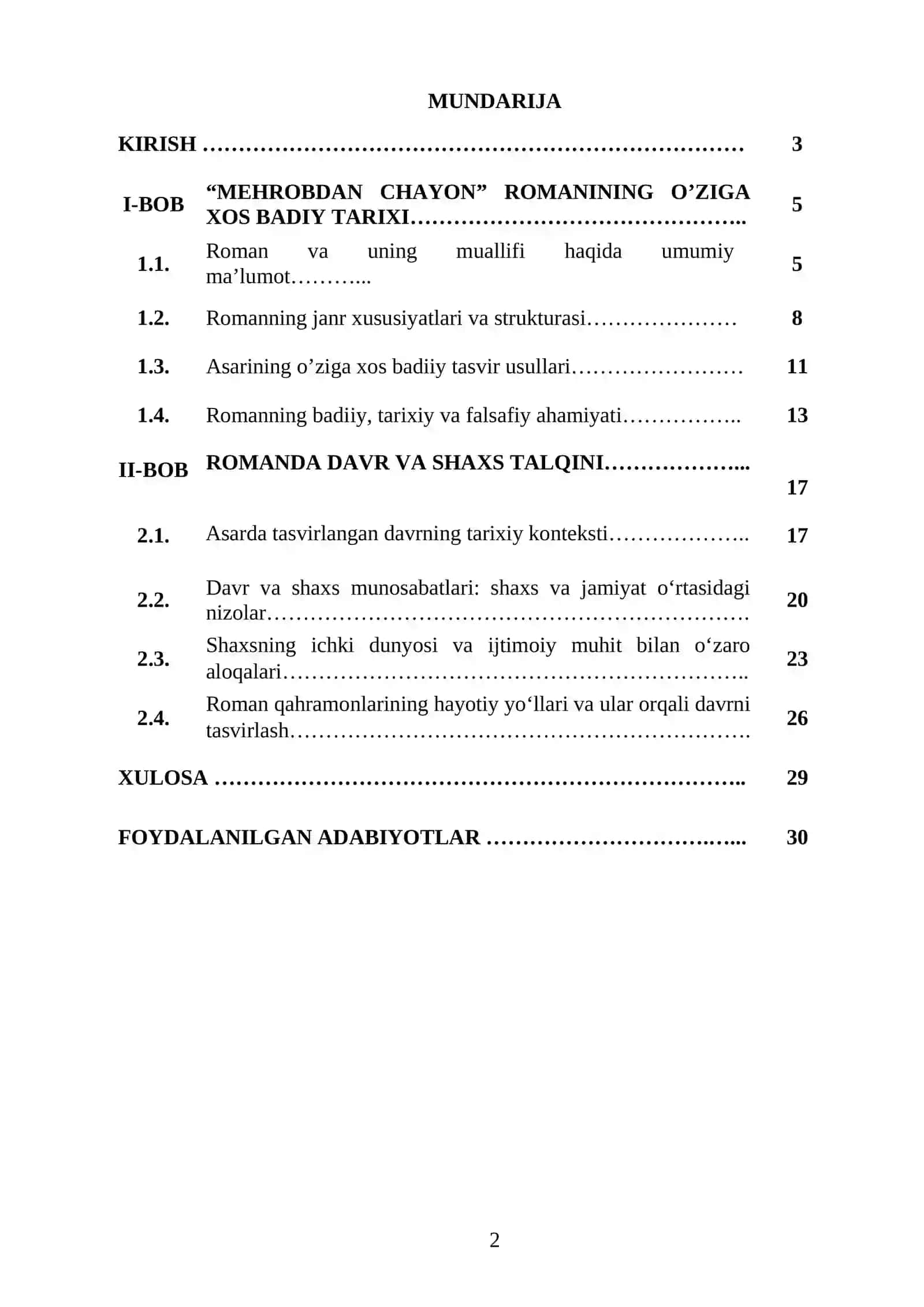 "MEHROBDAN CHAYON ROMANIDA DAVR VA SHAXS TALQINI" 2