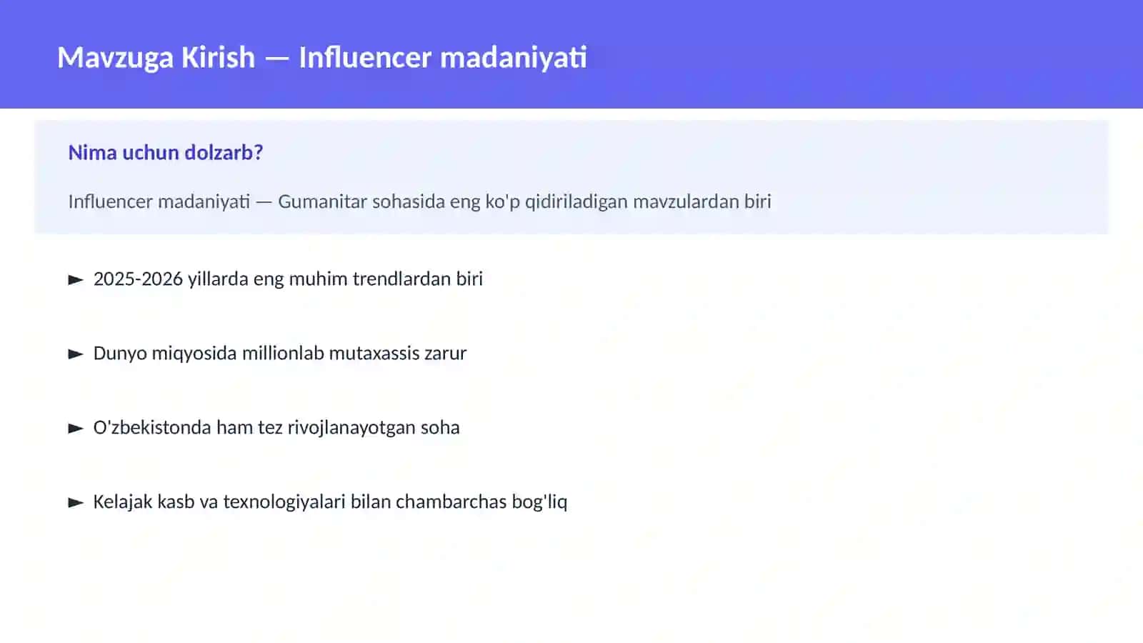 Influencer madaniyati 2