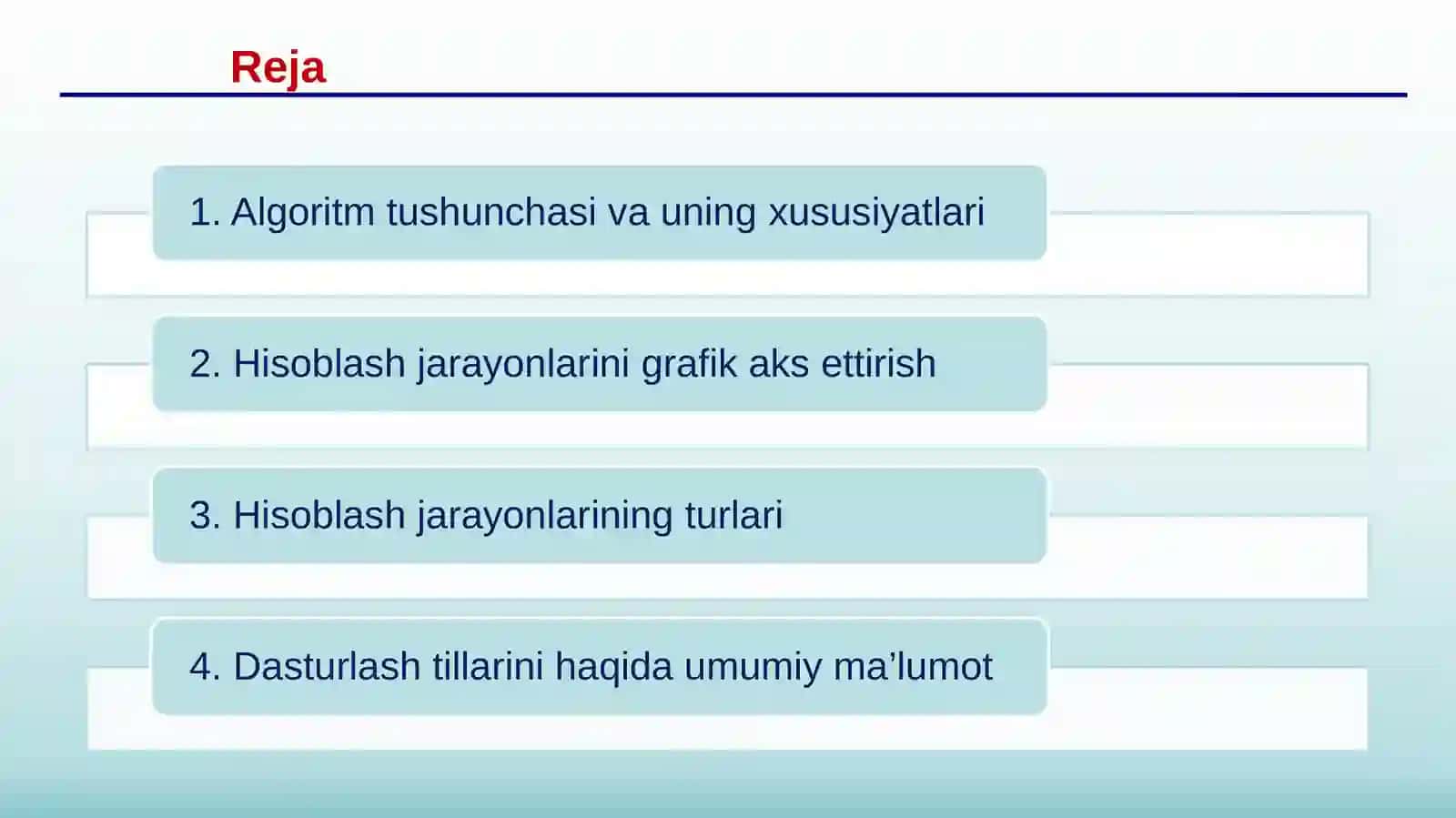 Algoritmlashtirish va dasturlash asoslari 2