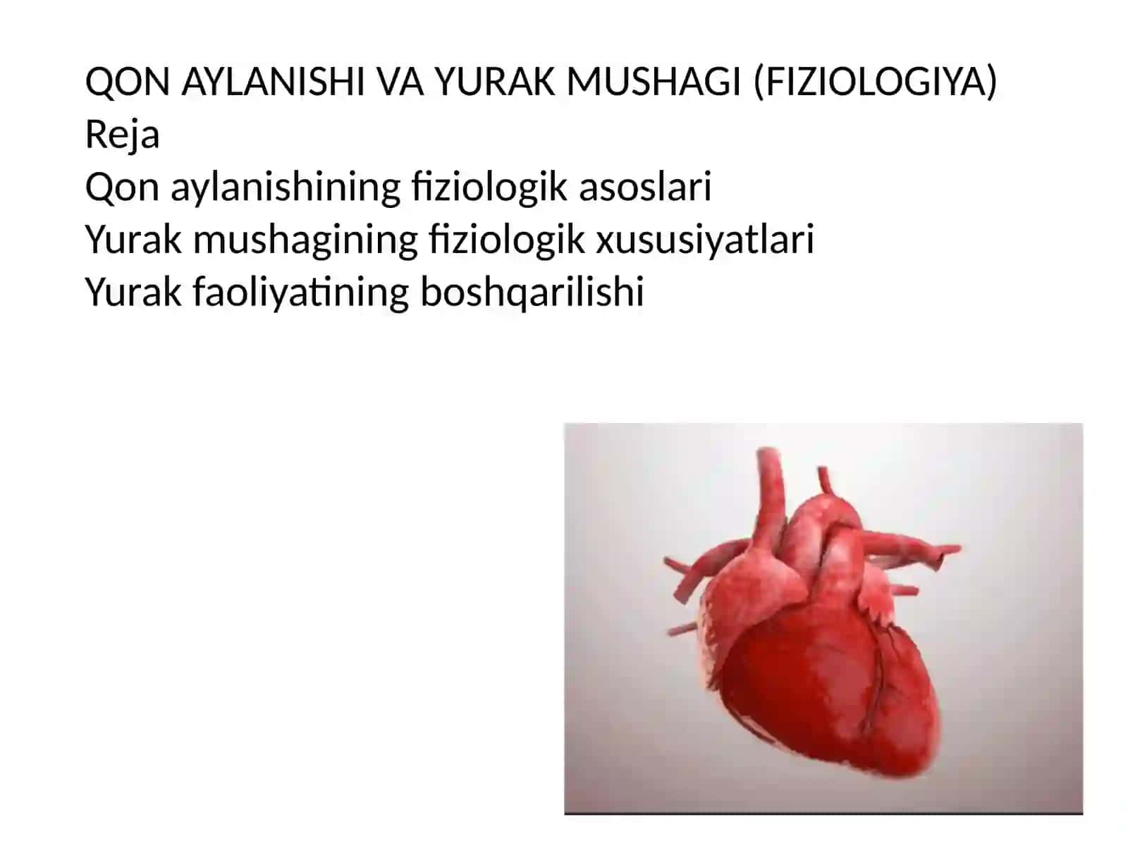 QON AYLANISHI VA YURAK MUSHAGI (FIZIOLOGIYA) 2
