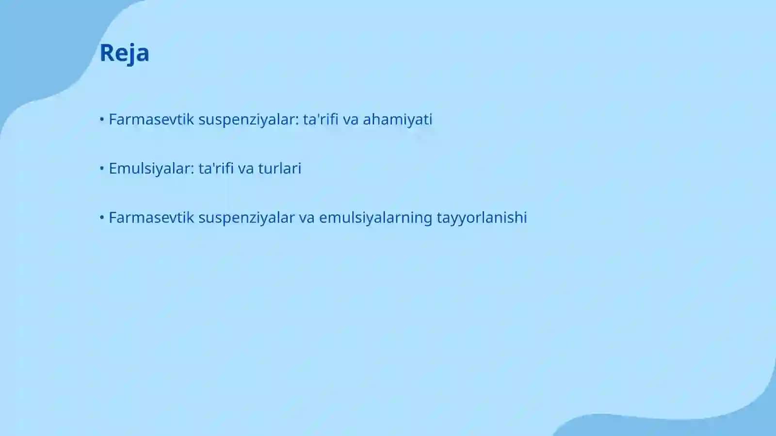 Farmasevtik suspenziyalar va emulsiyalar 2
