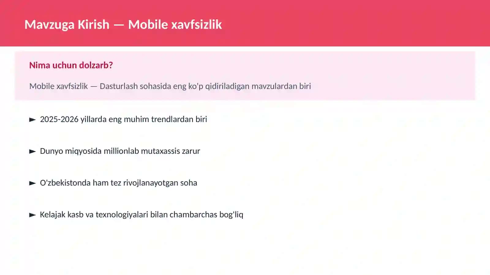 Mobile xavfsizlik 2