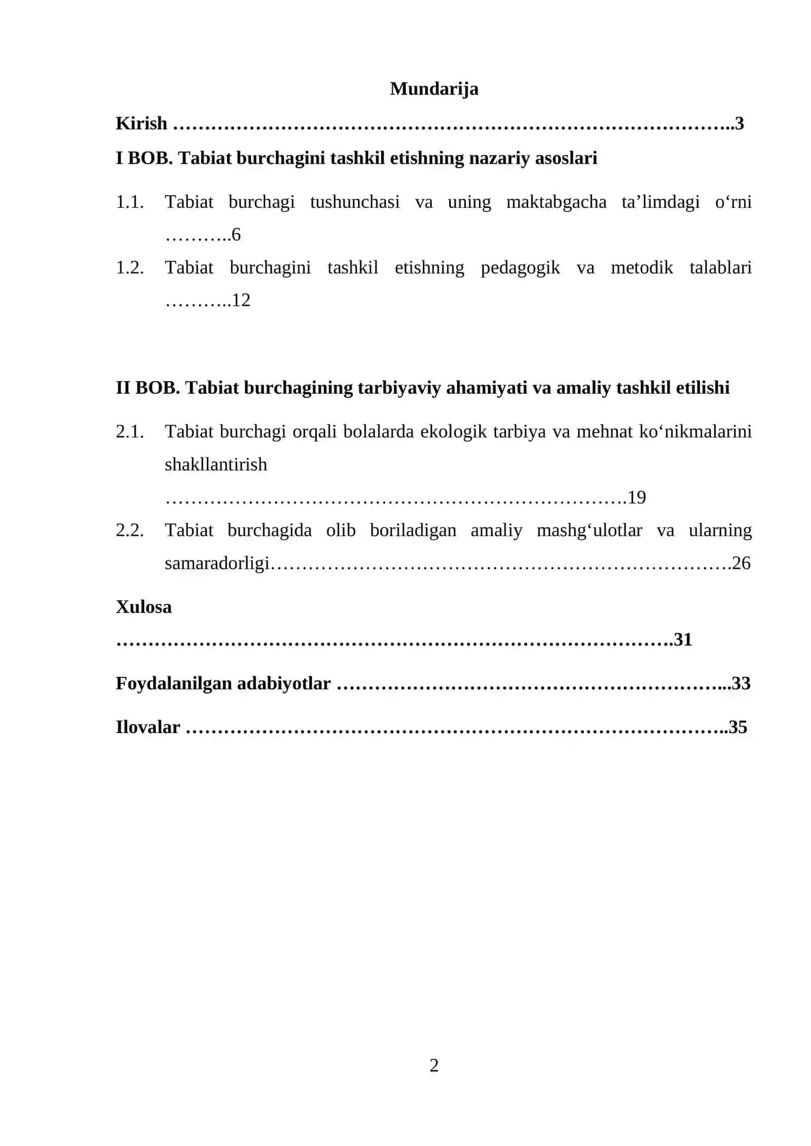 Tabiat burchagini tashkil etish va uning tarbiyaviy ahamiyati 2