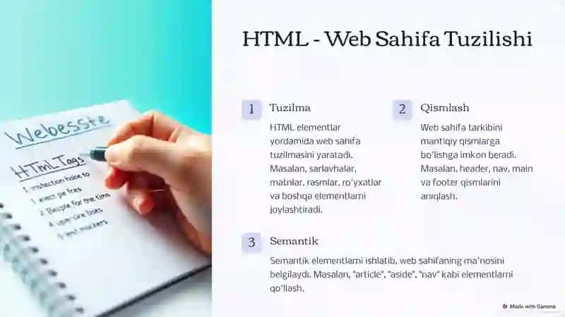 Web Dasturlashning 3 Qatlami: Web Sahifa Yaratish 2