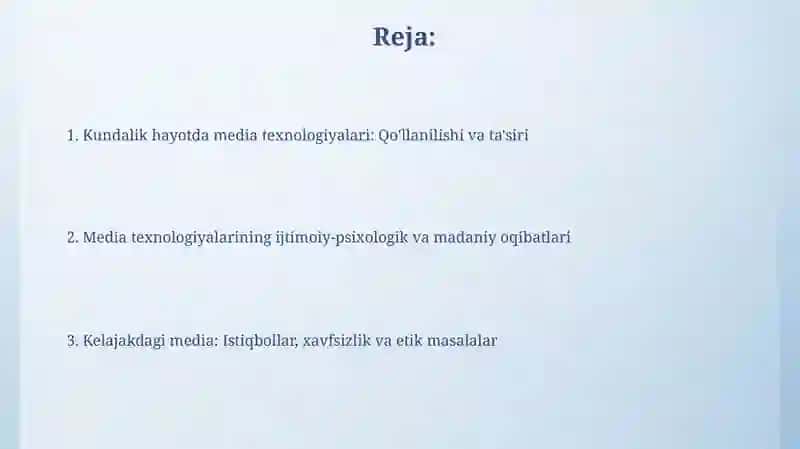 Media texnologiyalar kundalik hayotda 2