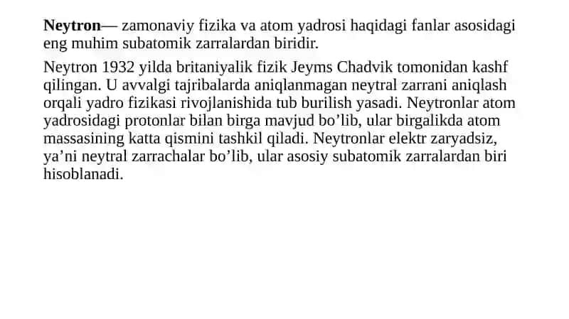 Neytronning muhitdan o'tishi 2