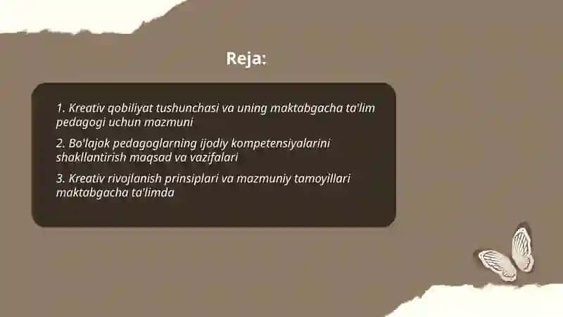 Bo'lajak maktabgacha ta'lim pedagoglarini kreativ qobiliyatlarini rivojlantirish mazmuni 2
