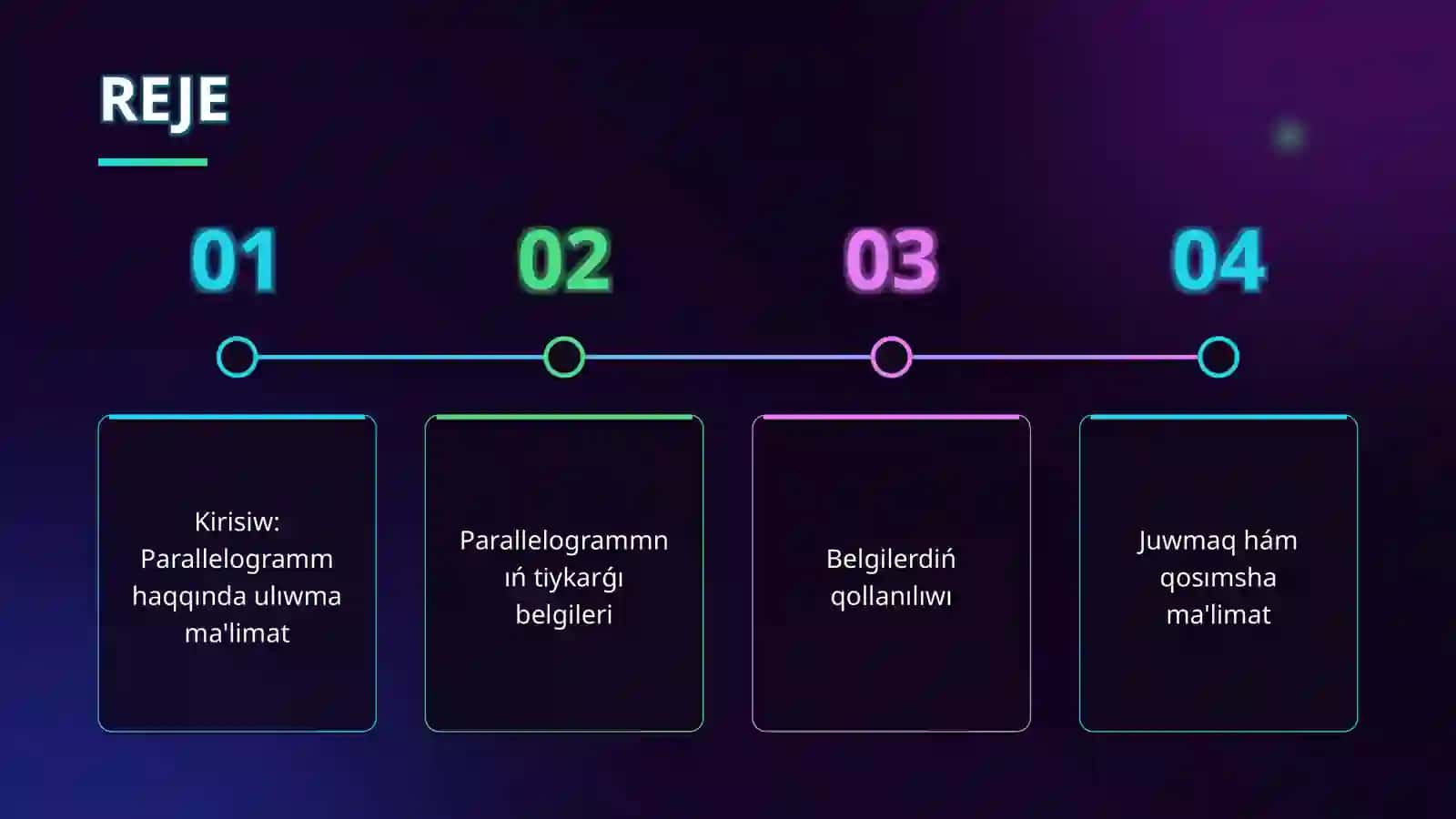 Parallelogramm belgilari 2
