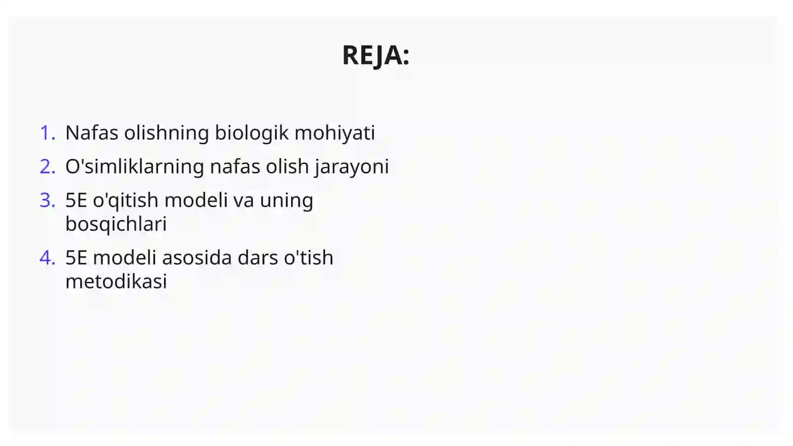 NafasOlishningMohiyativa O'simliklarning Nafas Olishini 5E Modeli AsosidaO'qitishMetodikasi 2