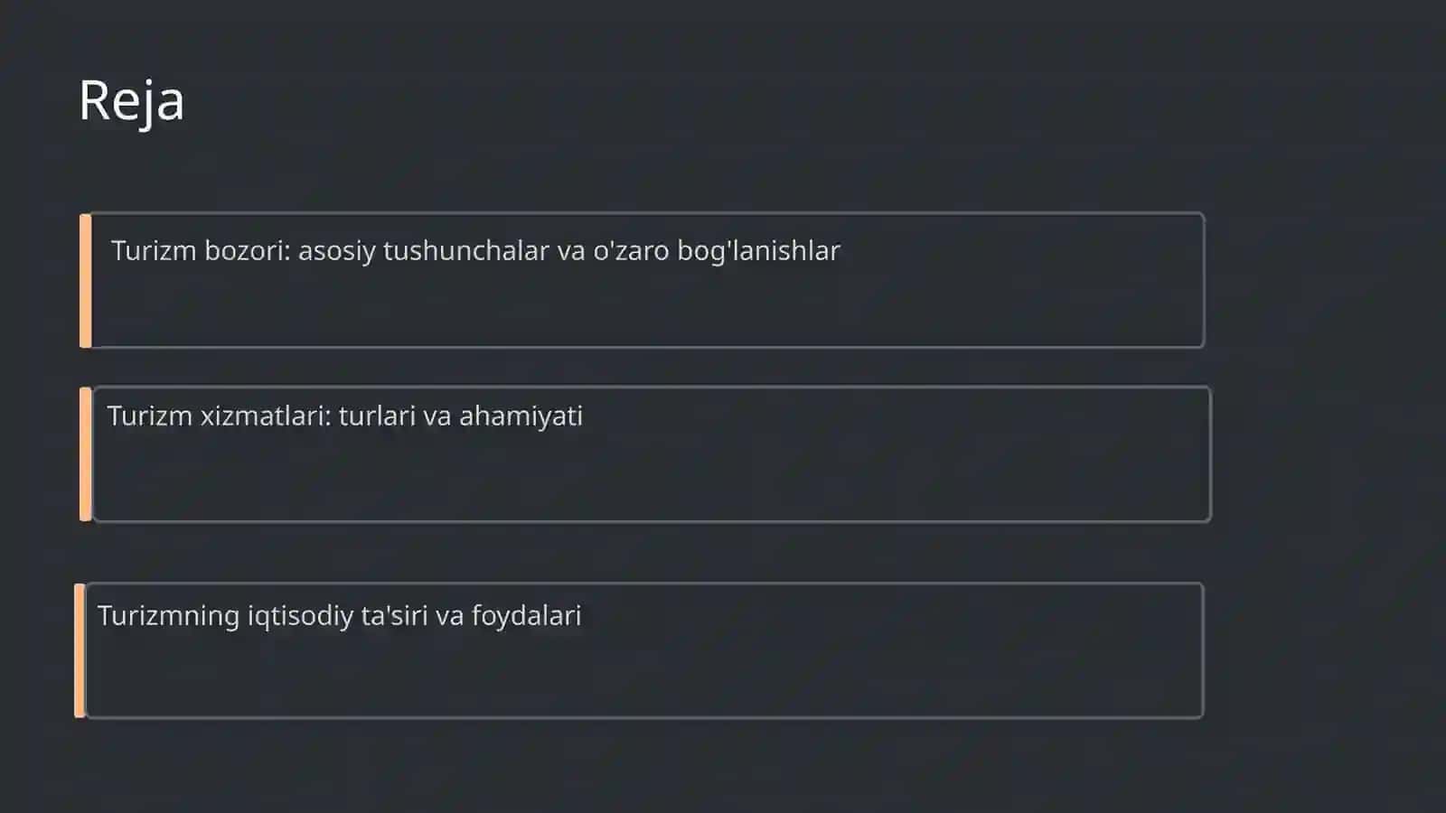 Turizm bozori va xizmatlari tushunchasi, ularning xususiyatlari 2