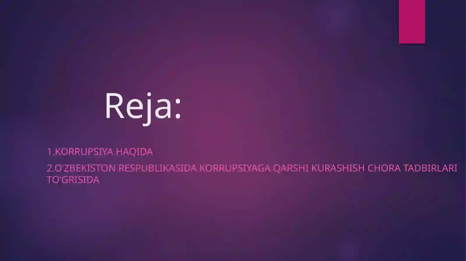 O’zbekiston Respublikasida korrupsiyaga qarshi kurashish choratadbirlari 2