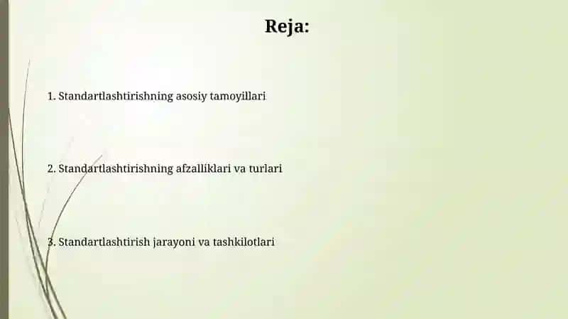 Standartlashtirishning asosiy tamoyillari 2