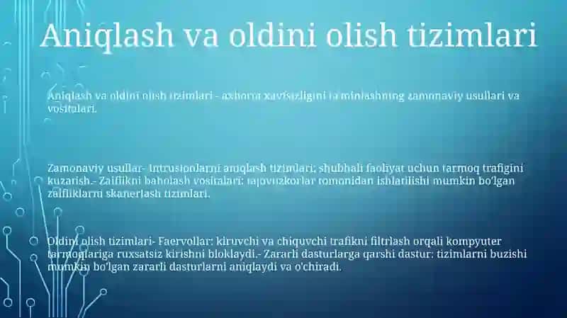 Axborot Xafvsizligini Ta'Minlashning Zamonaviy Usul Va Vositalari 2