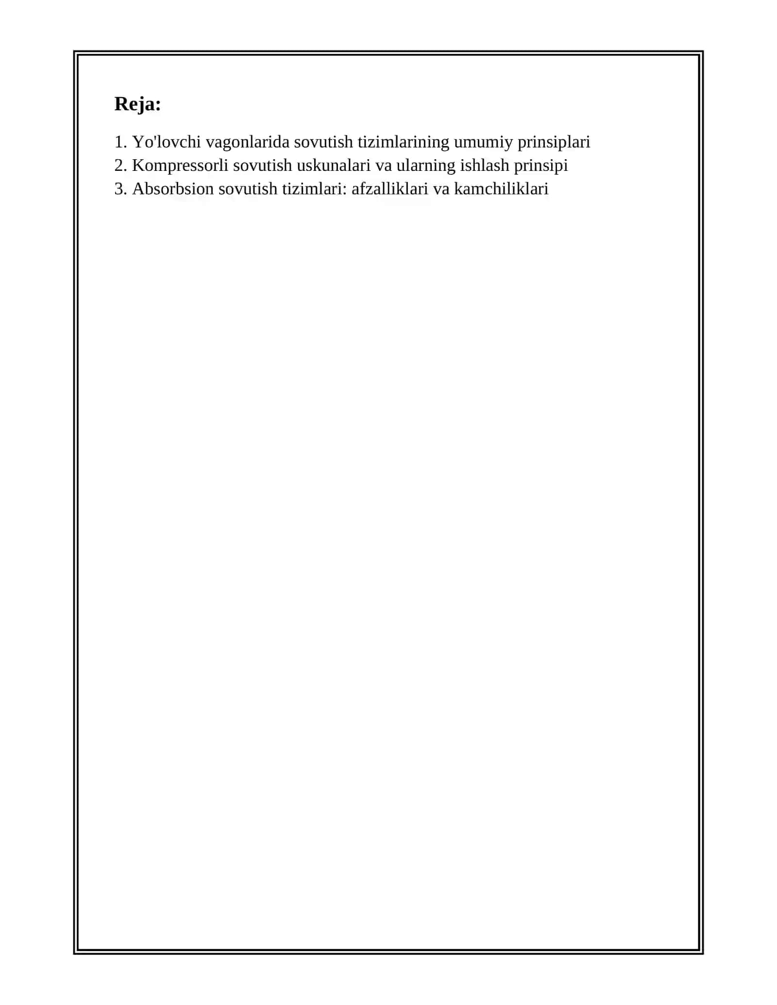 YOLOVCHI VAGONLARIDA SOVUTISH USKUNALARI VA PRINSPLARI 2