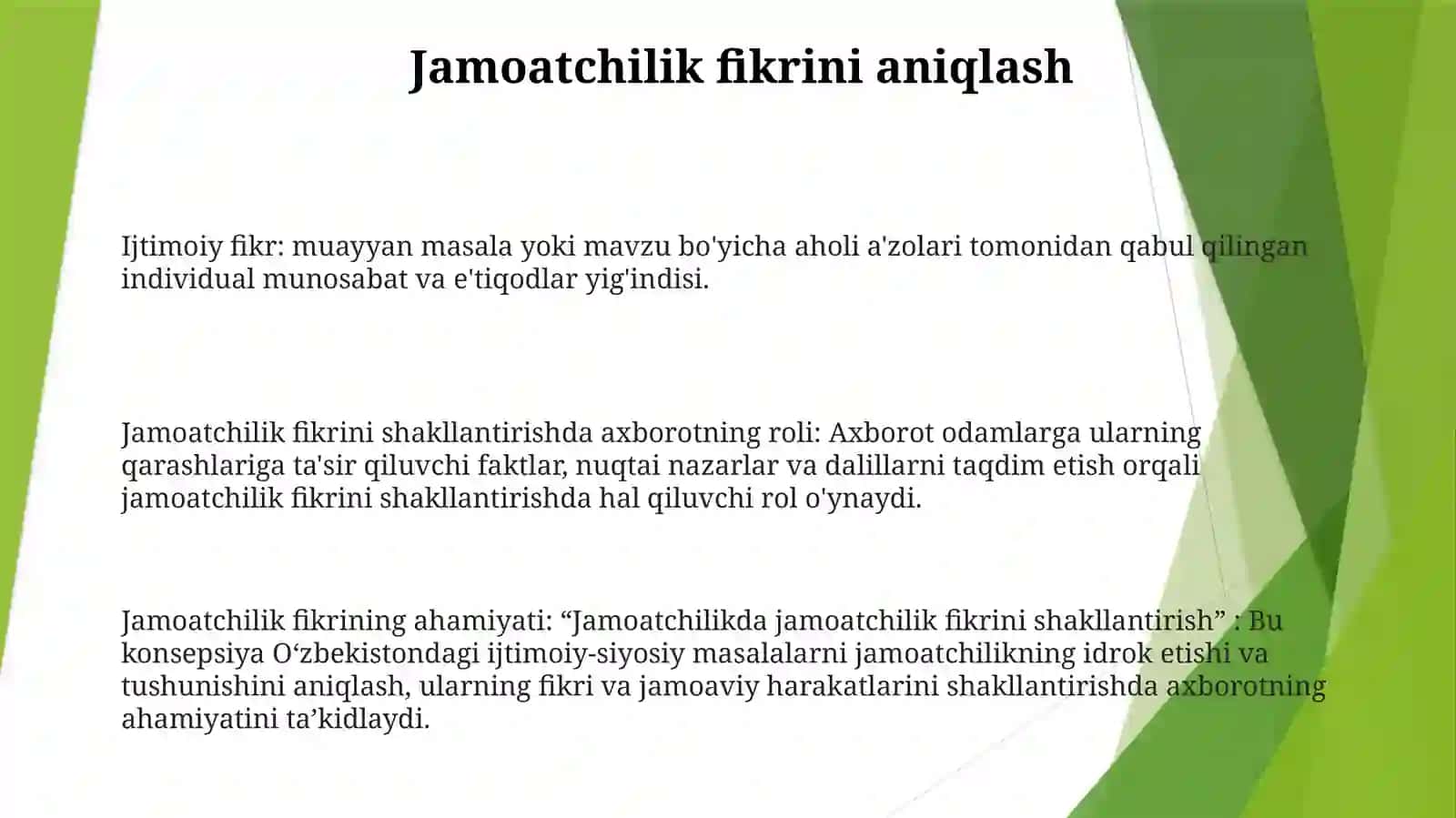 Jamoatchilik Fikrining Shakllanishida Axborotning OʻRni 2