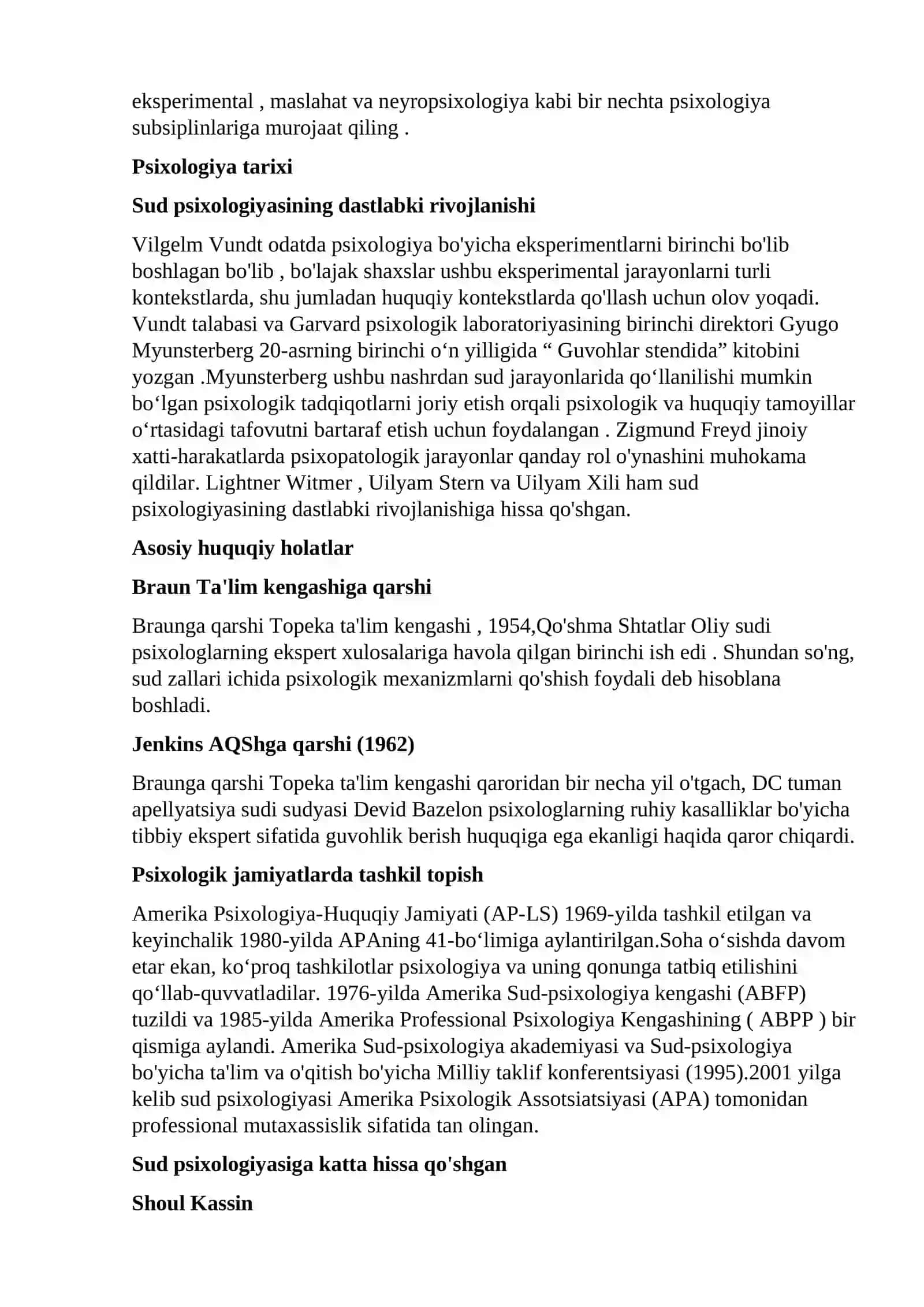 Sud Psixologiyasiga Kirish: Tashkilotlar va Huquqbuzarlar bilan ishlash 2
