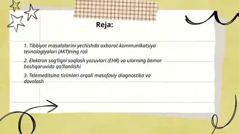 Tibbiyot masalalarini yechishda axborot kommunikatsiya texnalogiyalari 2