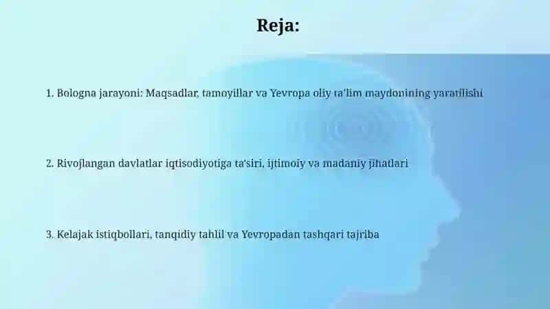 Bologna jarayoni: Maqsadlar, tamoyillar va Yevropa oliy taʼlim maydonining yaratilishi 2