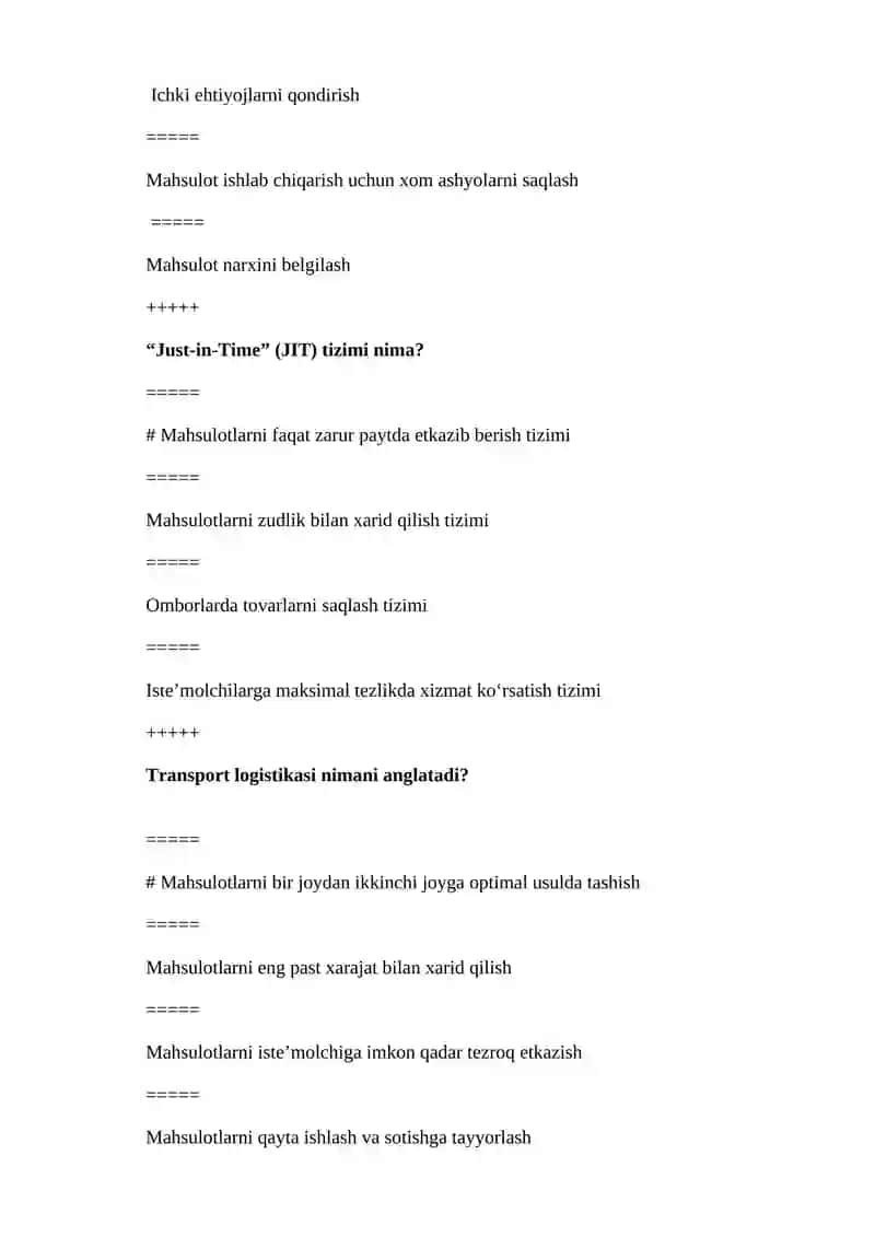 Tijorat logistikasi nima? 2