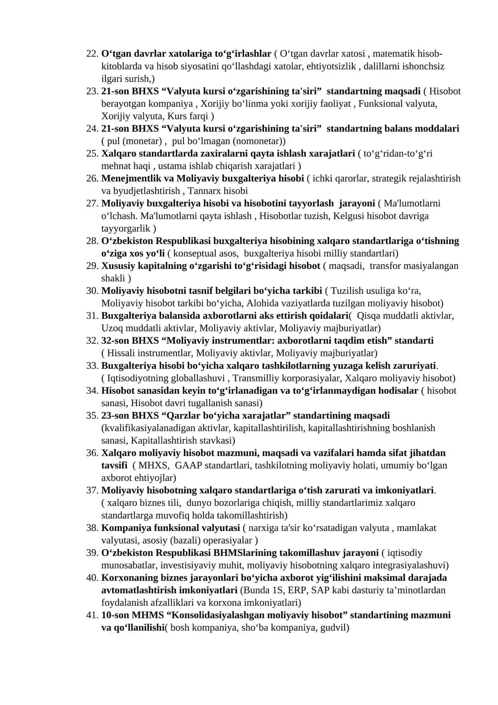 Moliyaviy hisobotning nazariy asoslari 2