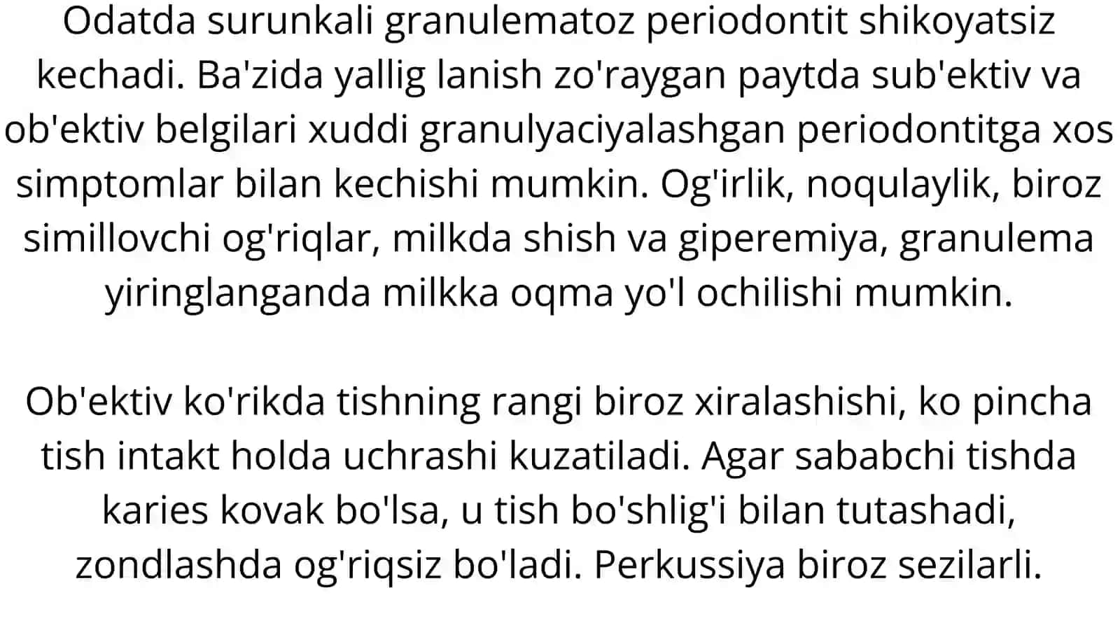 Surunkali granulematoz periodontit (Periodontitis chronica granulematosa) 2