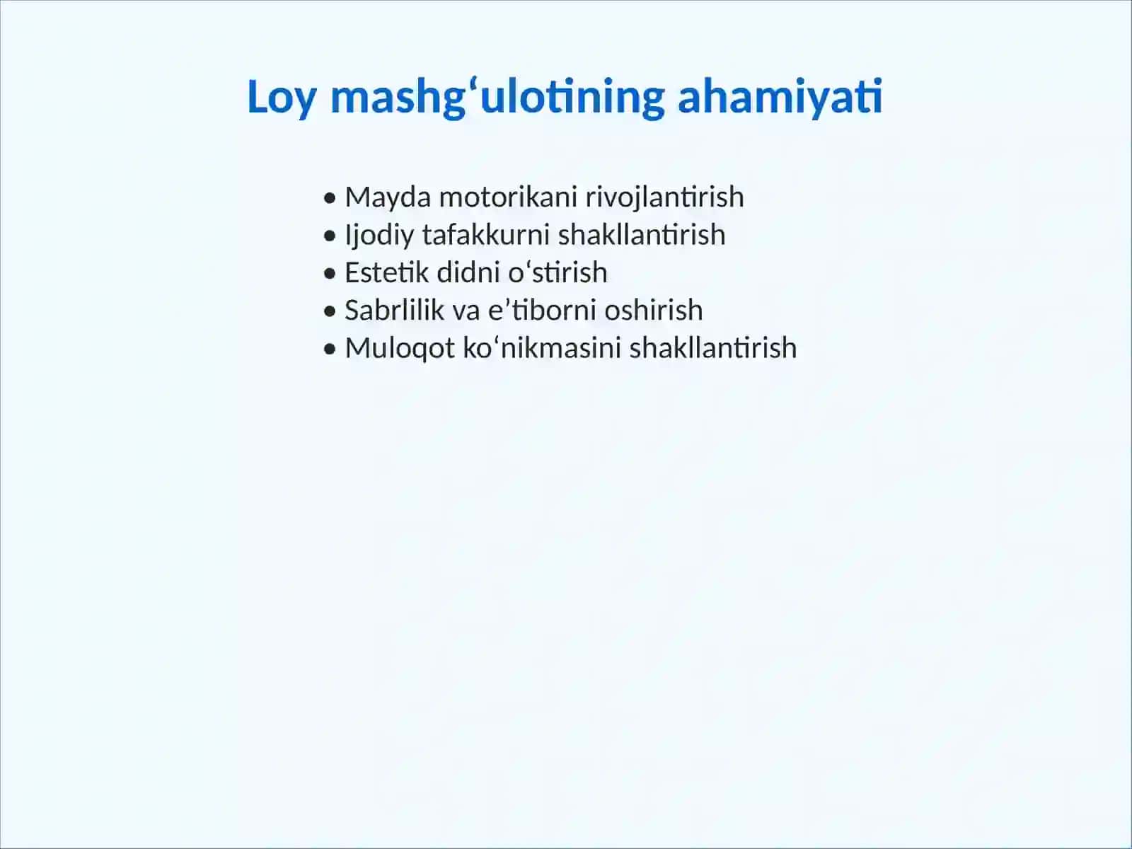 Loy mashg‘ulotining o‘yin bilan bog‘liqligi 2
