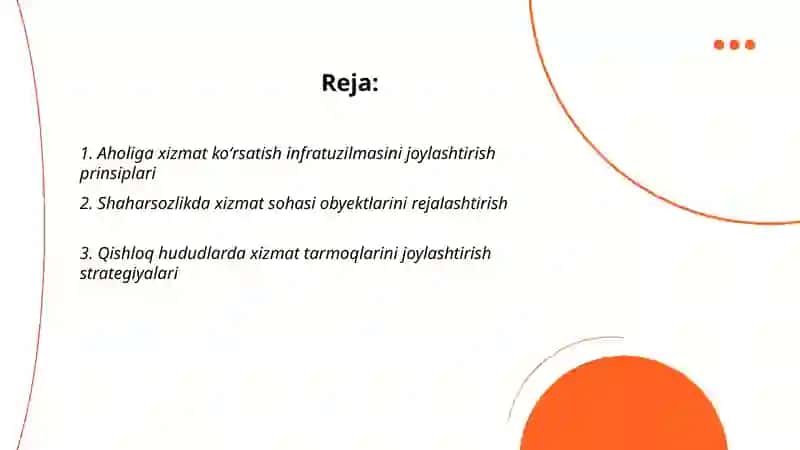 Aholiga xizmat koʻrsatish sohalarini joylashtirish 2