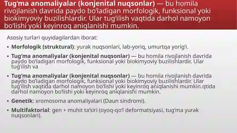 Tug’ma anomaliyalar.Chala tug’ilganlardagi buzilishlar 2