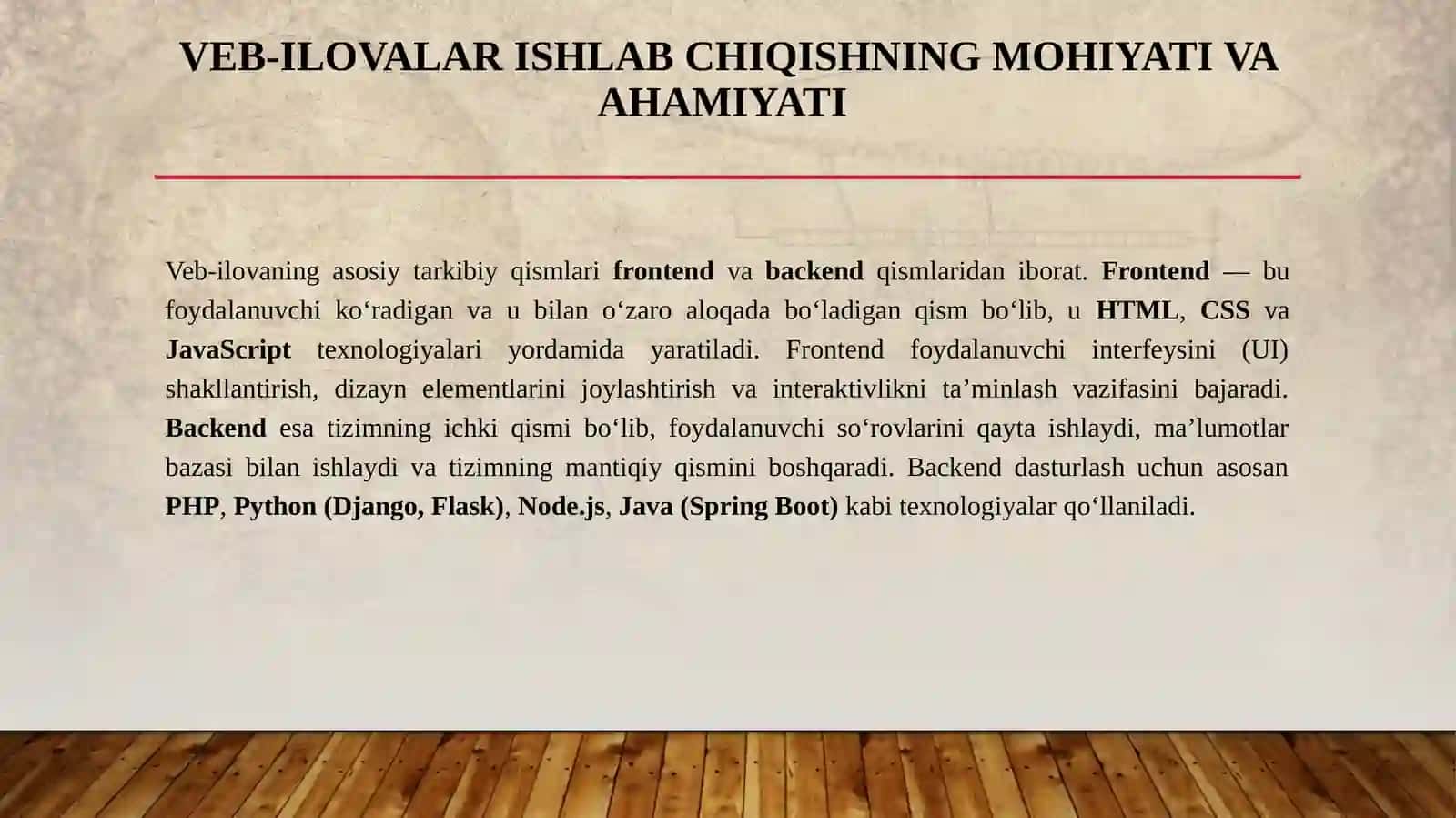 Veb-ilovalar ishlab chiqishning mohiyati va ahamiyati 2