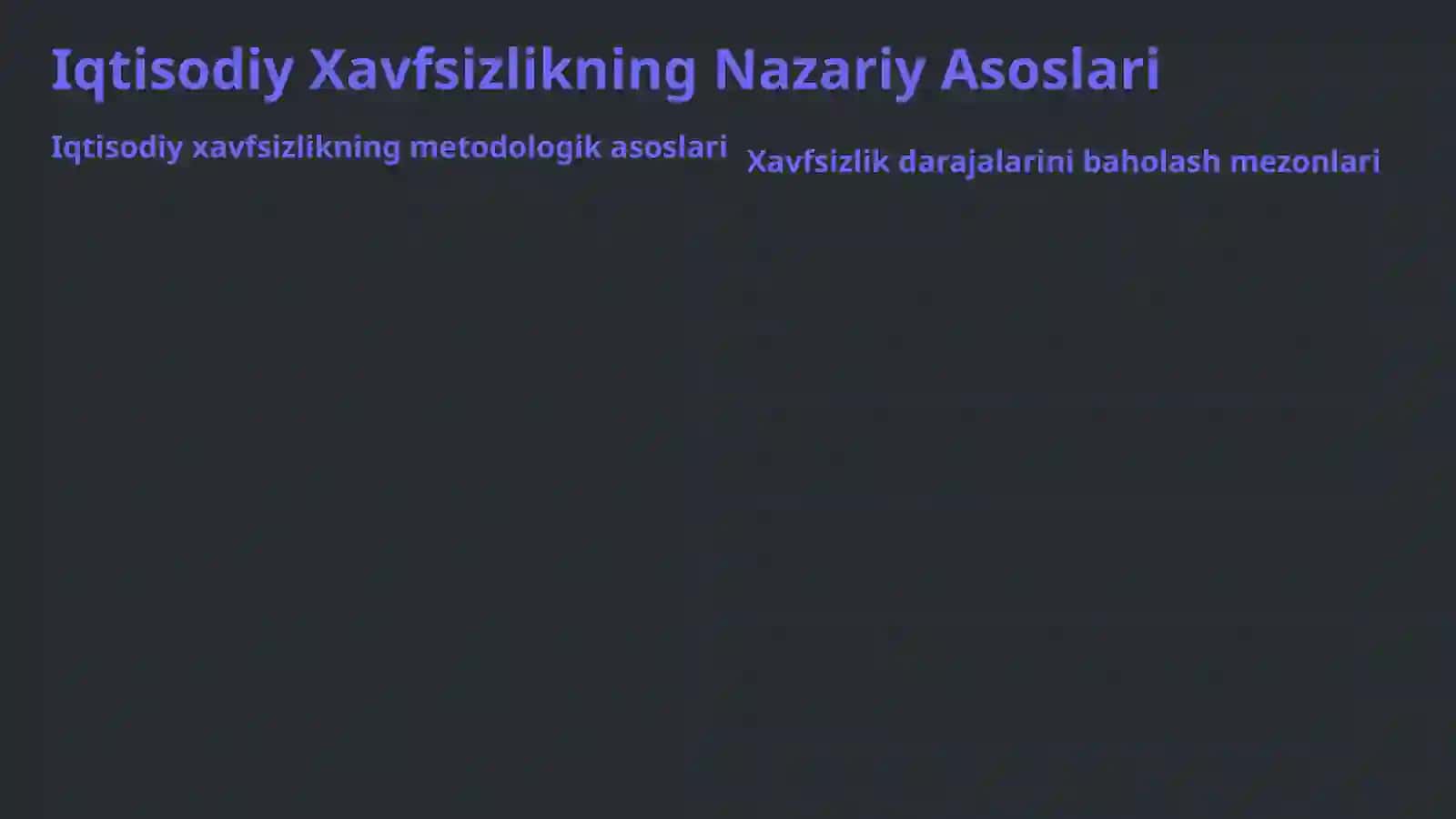 Iqtisodiy Xavfsizlikning Nazariy Asoslari 2
