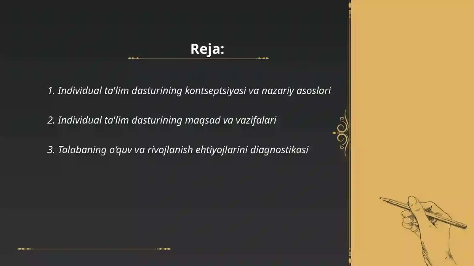 Individual ta'lim dasturini ishlab chiqarish 2