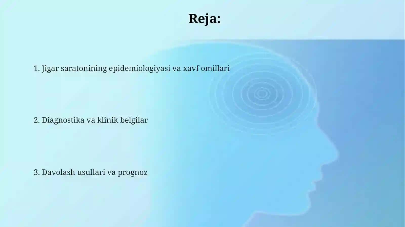 Gepatobiliar joylashuv o‘smasi.Jigar saratoni 2