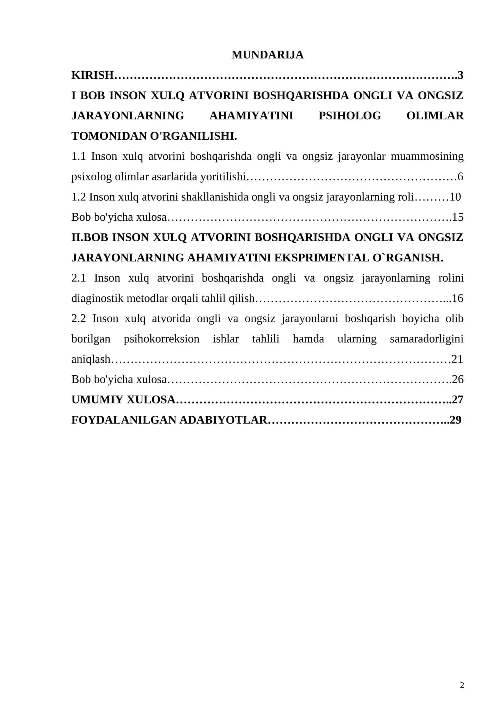 Inson xulq atvorini boshqarishda ongli va ongsiz jarayonlarning roli 2