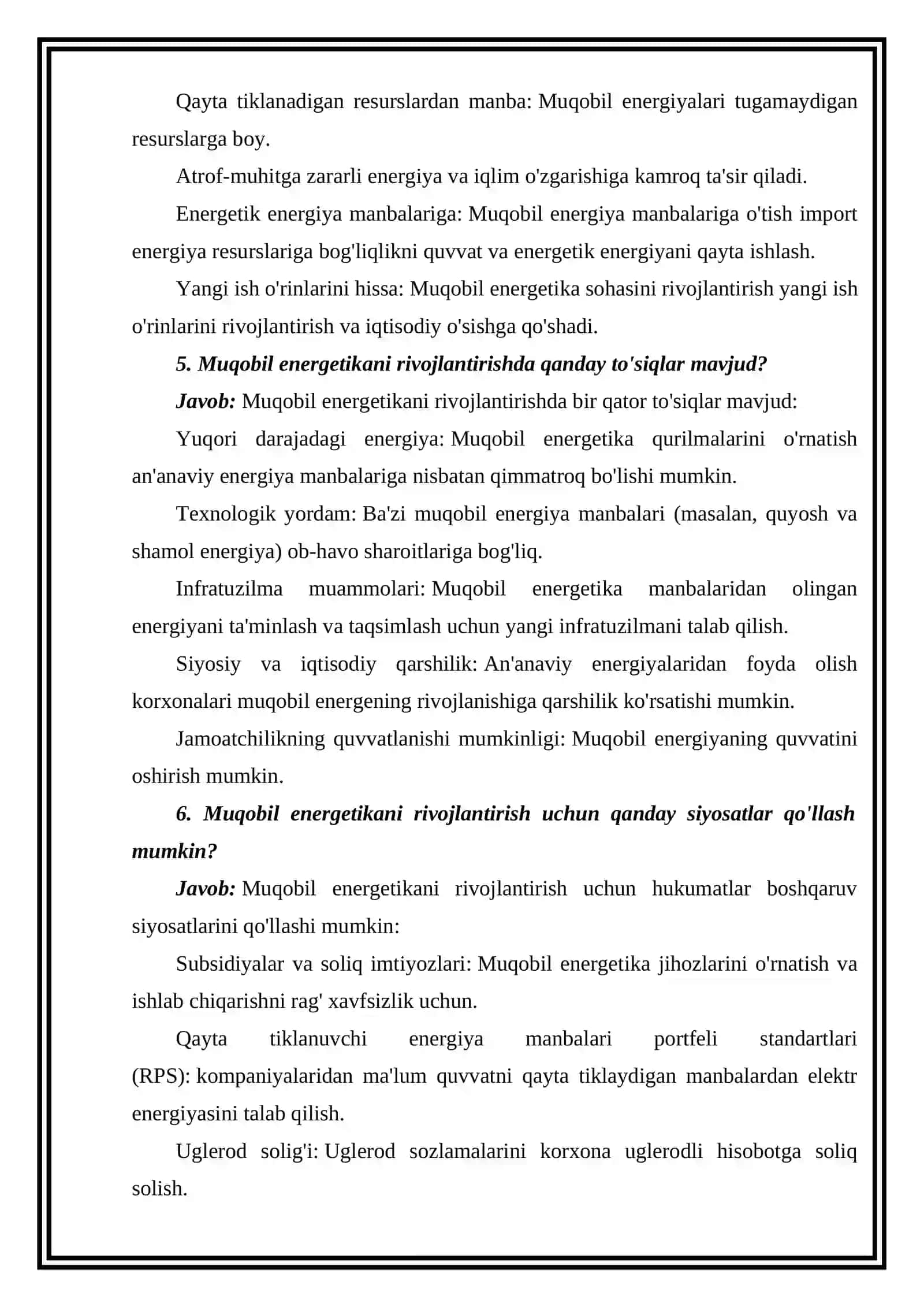 Yashil iqtisodiyot: muqobil energetika 2