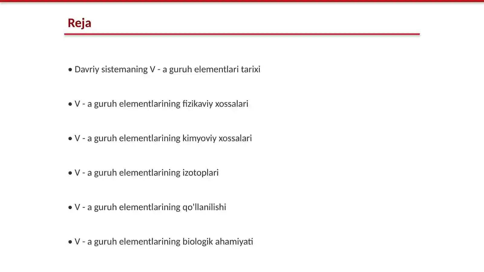Davriy sistemaning V - a guruh elementlari 2