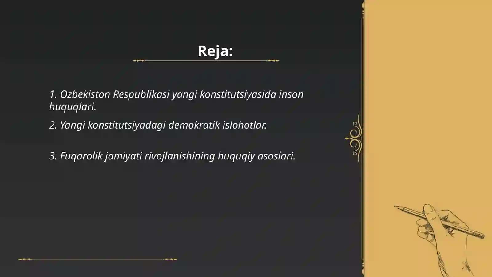 Ozbekiston Respublikasi yangi konstitutsiyasi qiyosiy tahlil qilish 2