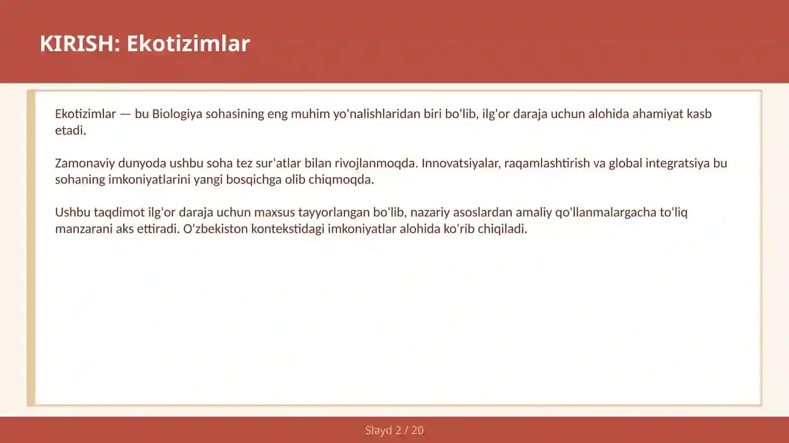 EKOTIZIMLAR 2