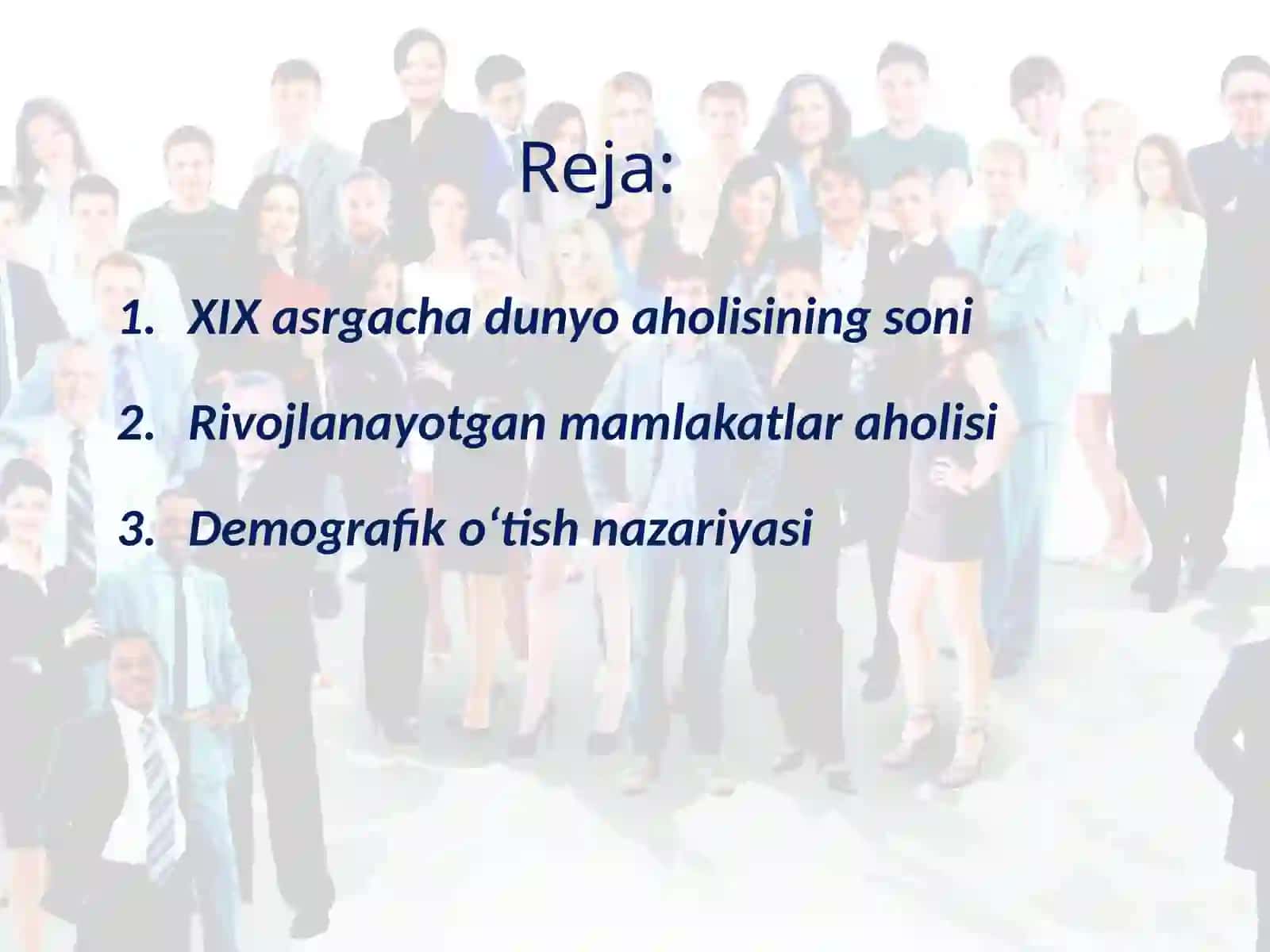 Dunyo aholisi zamonaviy demografik vaziyat 2