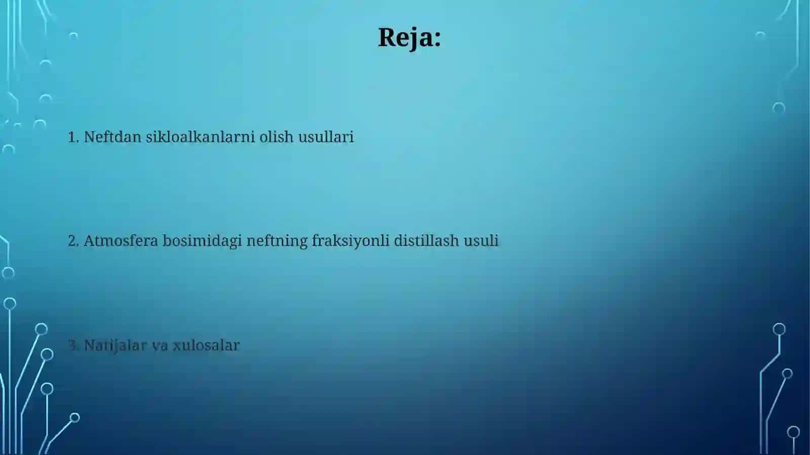 Neft tarkibidagi sikloalkanlarni olish usullari. Neft atmosferada bosimda fraksiyalarga ajratish 2
