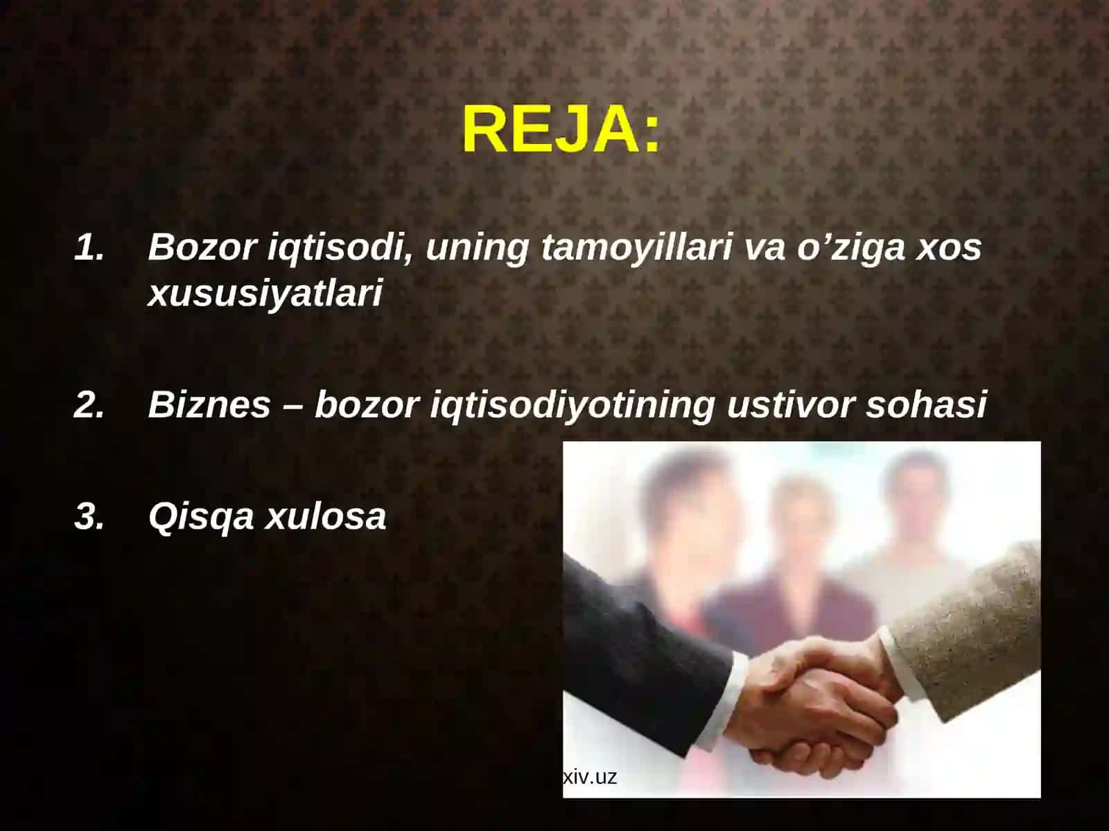 Bozor iqtisodi, uning tamoyillari va o’ziga xos xususiyatlari 2