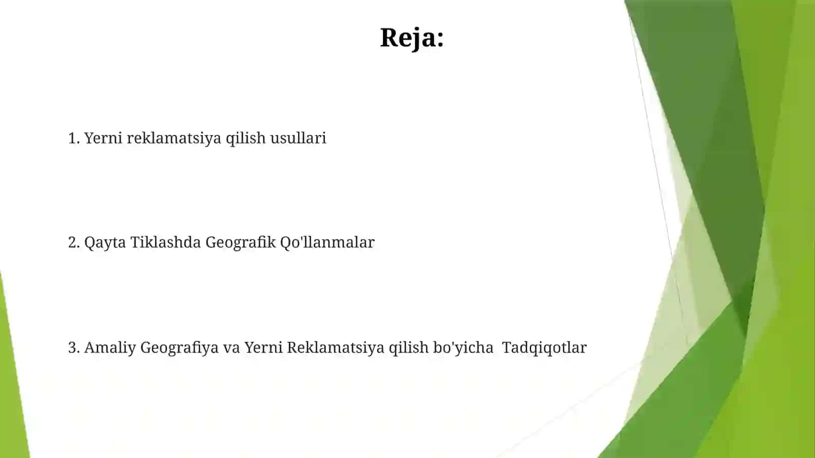 Amaliy Geografiya va Melioratsiya 2