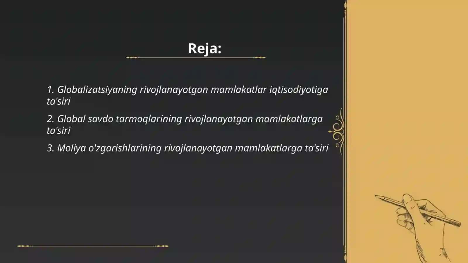 Jahon globallashuvining rivojlanayotgan mamlakatlar uchun salbiy va ijobiy jihatlari 2