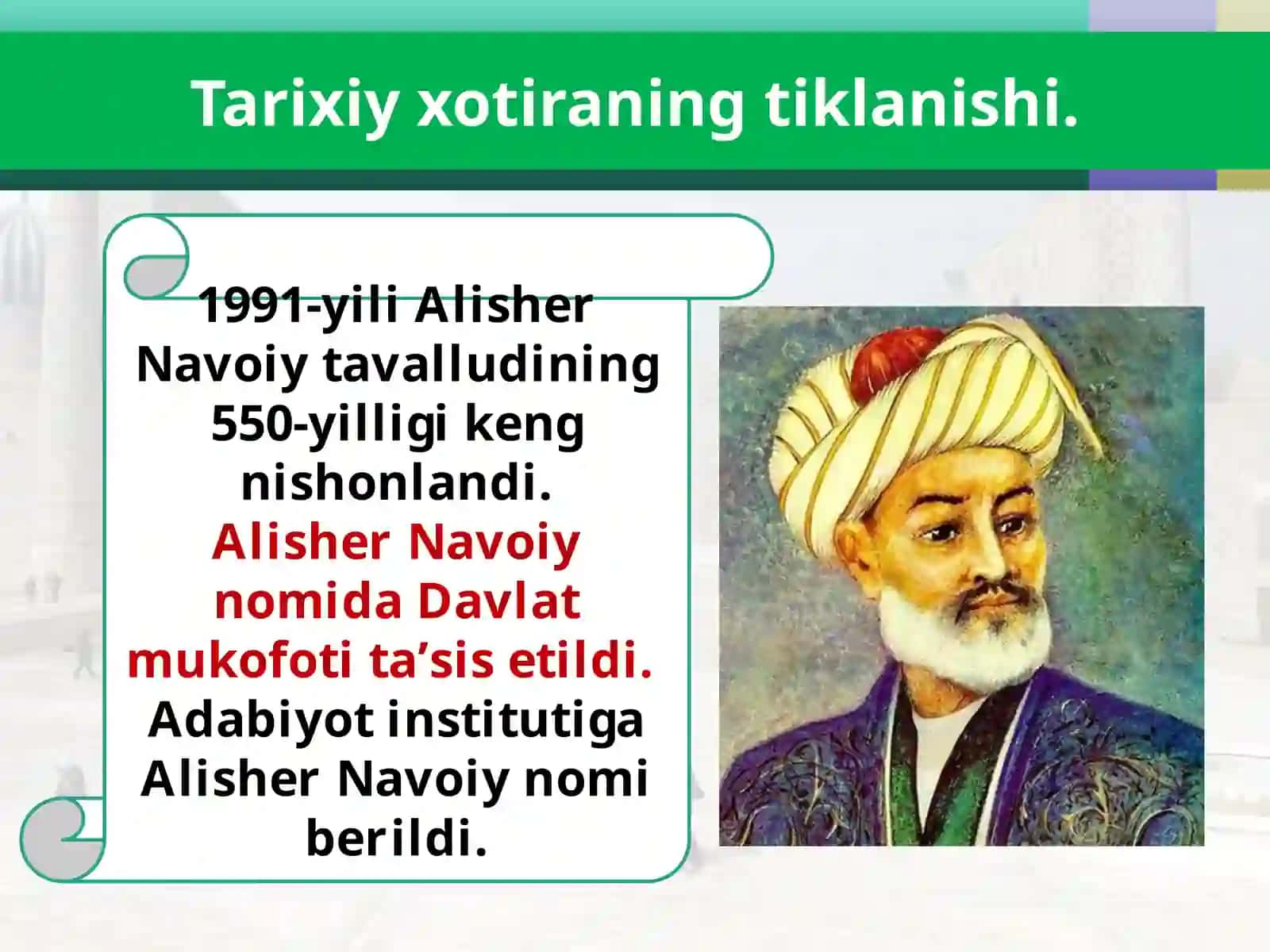 O‘zbekistonda ana’naviy va tarixiy merosning tiklanishi 2