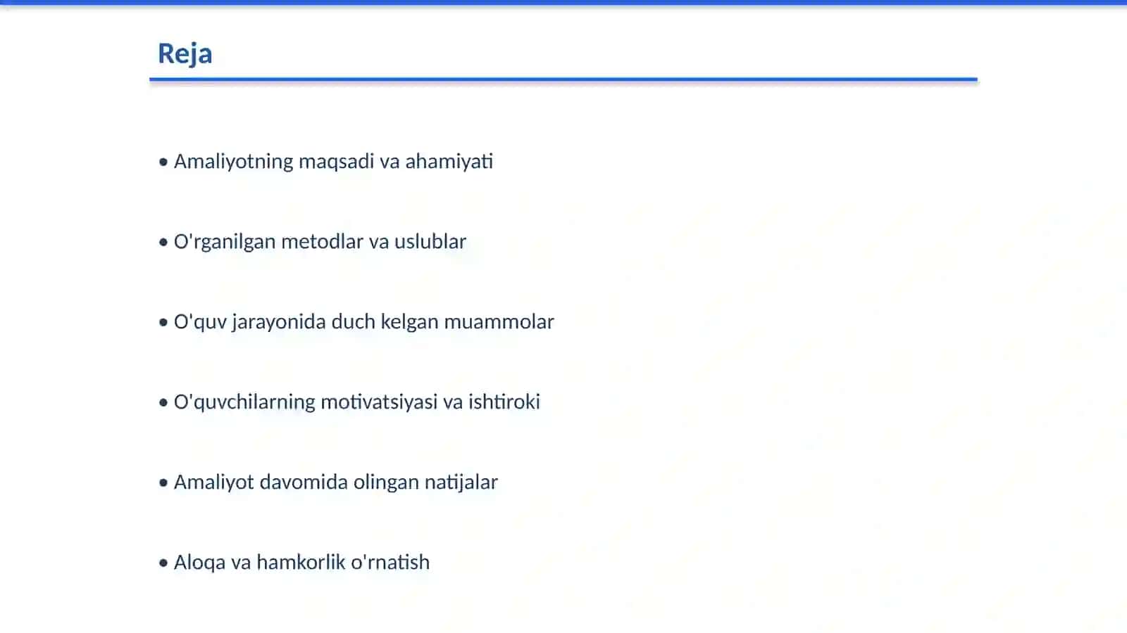 Amaliyotning maqsadi va ahamiyati 2