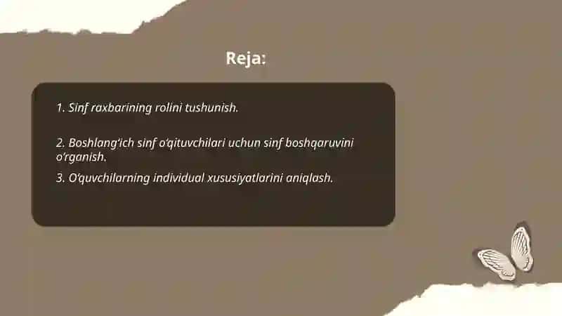 Sinf raxbari faoliyatiga tayyorlash texnologiyalari 2