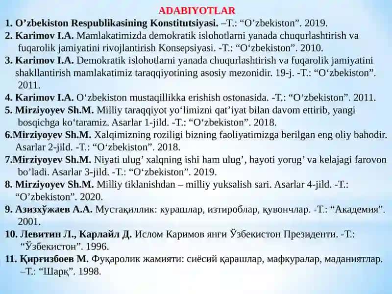 O‘zbekistonda Huquqiy Siyosiy Islohotlar 2