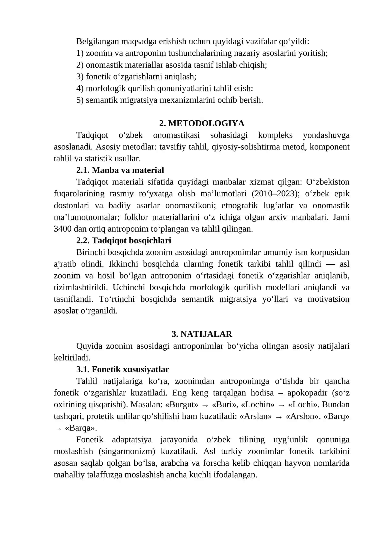 ZOONIM ASOSIDA PAYDO BO‘LGAN ANTROPONIMLARNING LISONIY XUSUSIYATLARI 2
